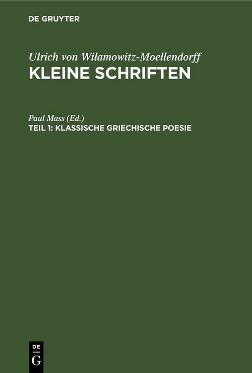 Produktbild: Klassische griechische Poesie