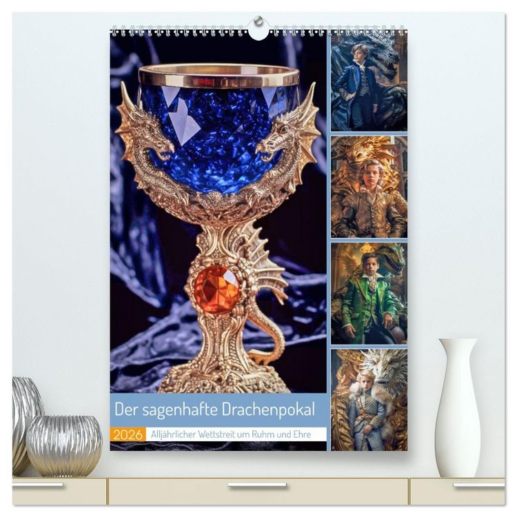 Produktbild: Der sagenhafte Drachenpokal (hochwertiger Premium Wandkalender 2026 DIN A2 hoch), Kunstdruck in Hochglanz