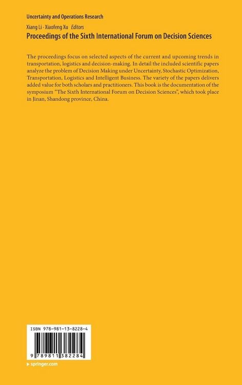 Produktbild: Proceedings of the Sixth International Forum on Decision Sciences