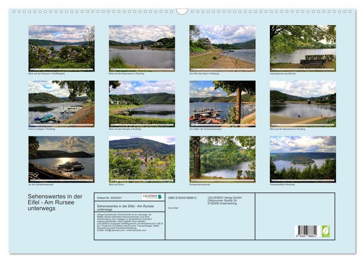 Produktbild: Sehenswertes in der Eifel - Am Rursee unterwegs (Wandkalender 2026 DIN A2 quer), CALVENDO Monatskalender