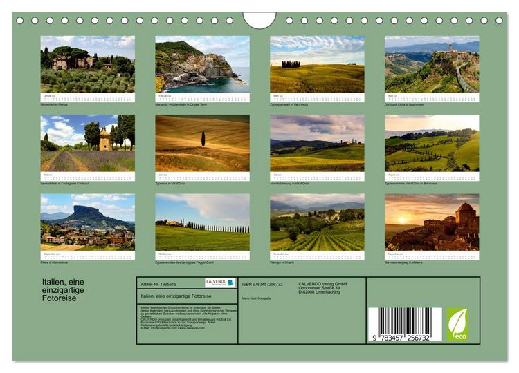 Produktbild: Italien, eine einzigartige Fotoreise (Wandkalender 2026 DIN A4 quer), CALVENDO Monatskalender