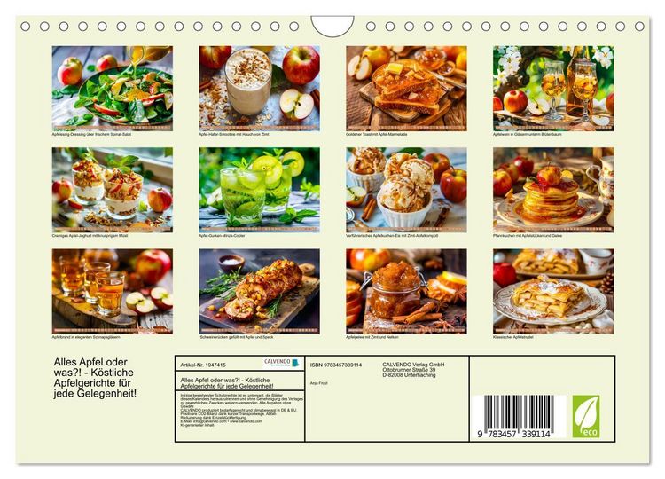 Produktbild: Alles Apfel oder was?! - K&ouml;stliche Apfelgerichte f&uuml;r jede Gelegenheit! (Wandkalender 2026 DIN A4 quer), CALVENDO Monatskalender