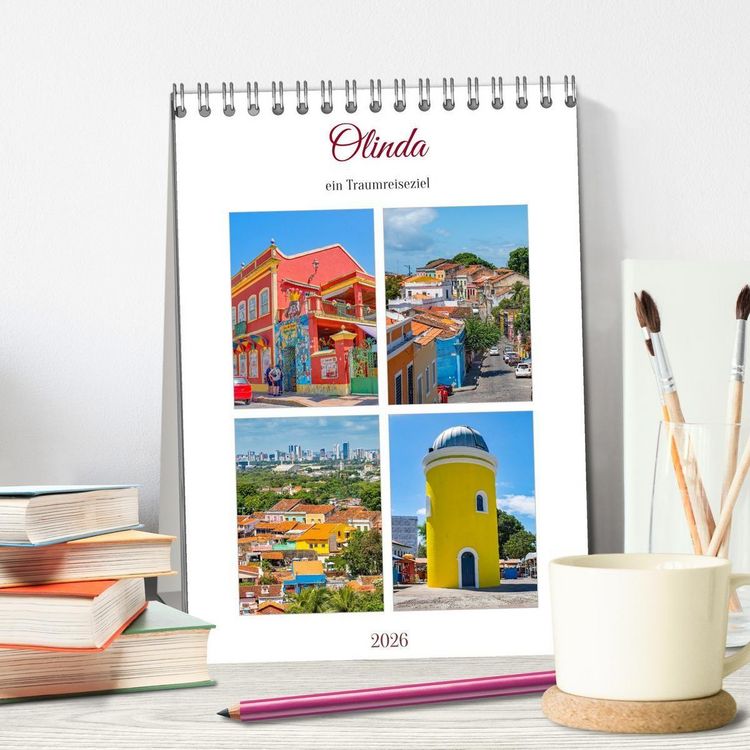 Produktbild: Olinda - ein Traumreiseziel (Tischkalender 2026 DIN A5 hoch), CALVENDO Monatskalender