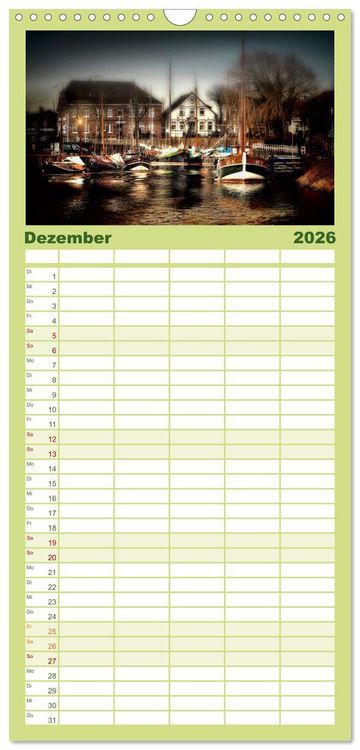 Produktbild: Familienplaner 2026 - Ostfriesland - Museumshafen Carolinensiel mit 5 Spalten (Wandkalender, 21 x 45 cm) CALVENDO