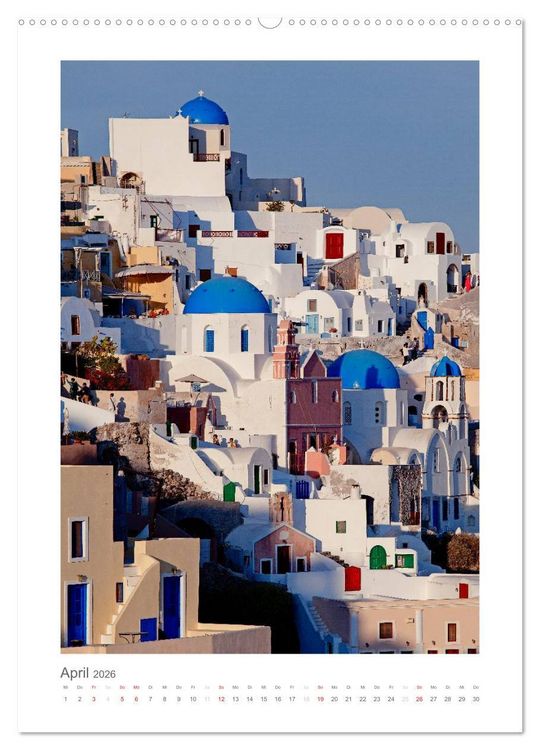 Produktbild: SANTORINI - INSEL DES LICHTS (Wandkalender 2026 DIN A2 hoch), CALVENDO Monatskalender