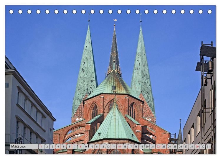 Produktbild: Hansestadt L&uuml;beck (Tischkalender 2026 DIN A5 quer), CALVENDO Monatskalender