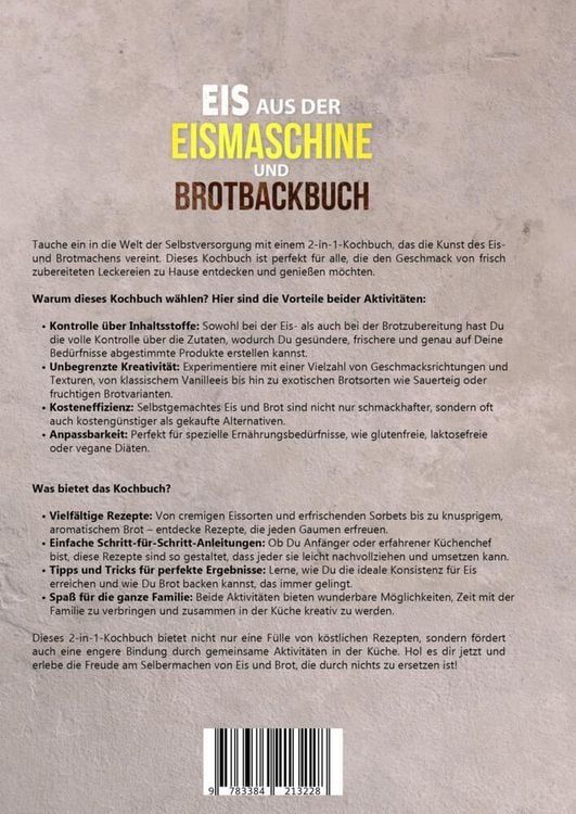 Produktbild: Eis aus der Eismaschine und Brotbackbuch
