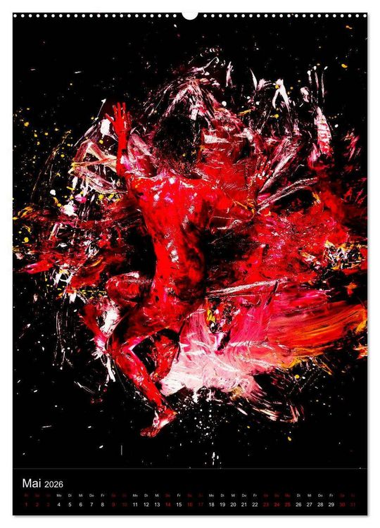 Produktbild: Farbakte - Action Paintings (Wandkalender 2026 DIN A2 hoch), CALVENDO Monatskalender