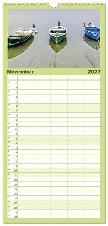 Produktbild: Familienplaner 2027 - Hier f&uuml;hle ich mich zuhause - Landsberg am Lech und Ammersee mit 5 Spalten (Wandkalender, 21 x 45 cm) CALVENDO