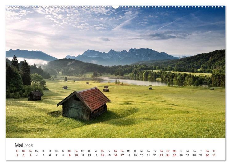 Produktbild: Deutschlands Landschaften 2026 &ndash; Von der K&uuml;ste bis zu den Alpen (Wandkalender 2026 DIN A2 quer), CALVENDO Monatskalender