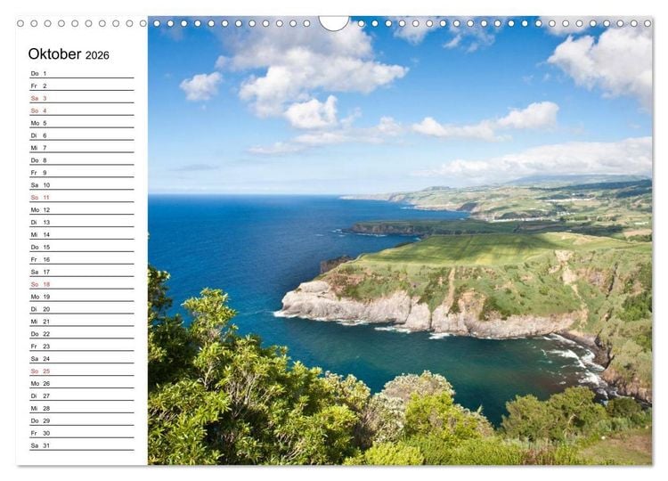 Produktbild: Azoren - S&atilde;o Miguel (Wandkalender 2026 DIN A3 quer), CALVENDO Monatskalender