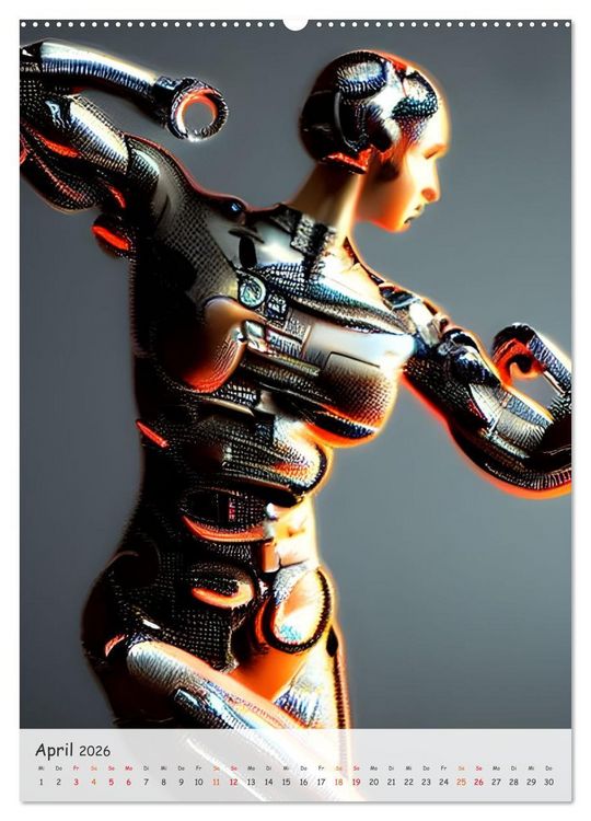 Produktbild: Tanzende Roboter - Computertr&auml;ume aus der KI (hochwertiger Premium Wandkalender 2026 DIN A2 hoch), Kunstdruck in Hochglanz