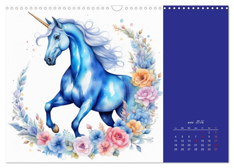 Produktbild: Les licornes (Calendrier mural 2026 DIN A3 vertical), CALVENDO calendrier mensuel