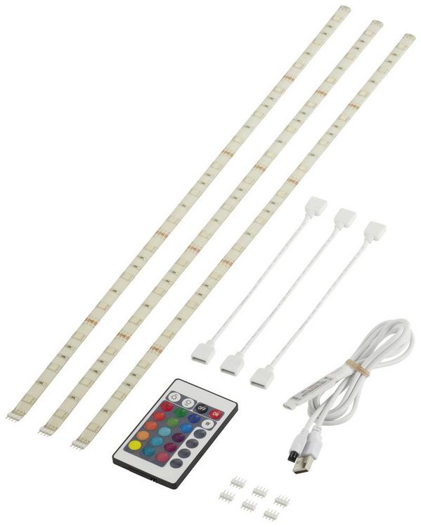 Produktbild: Sygonix SY-5225288 LED-Streifen-Komplettset mit Stecker 5V 150cm RGB 1St.