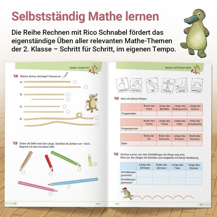 Produktbild: Rechnen mit Rico Schnabel Klasse 2, Heft 3 &ndash; Selbstst&auml;ndig Gr&ouml;&szlig;en und Sachrechnen trainieren