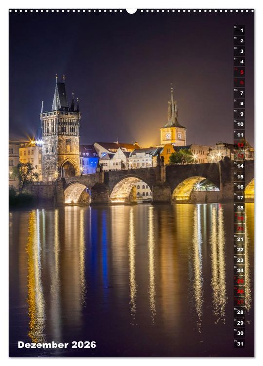 Produktbild: PRAG Historisches Stadtherz (hochwertiger Premium Wandkalender 2026 DIN A2 hoch), Kunstdruck in Hochglanz