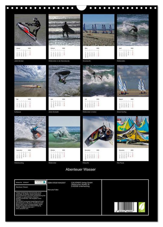 Produktbild: Abenteuer Wasser (Wandkalender 2026 DIN A3 hoch), CALVENDO Monatskalender