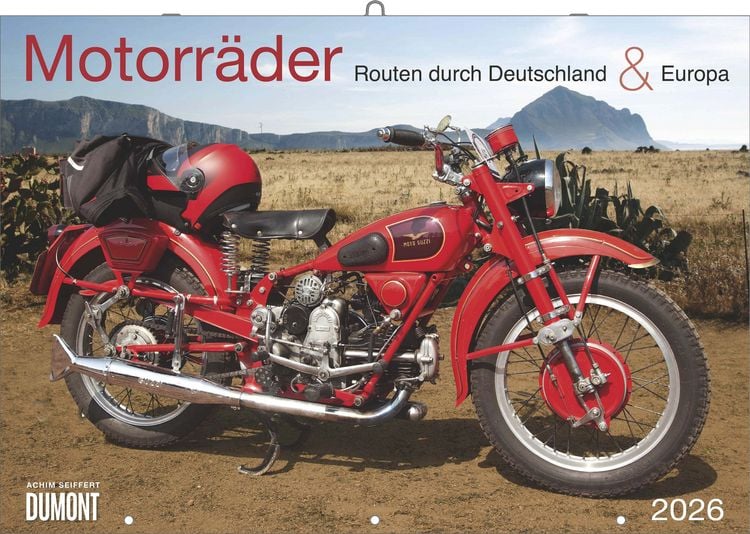 Produktbild: Motorräder & Routen 2026 - Broschürenkalender - mit Schulferientabelle - Format 42 x 29 cm