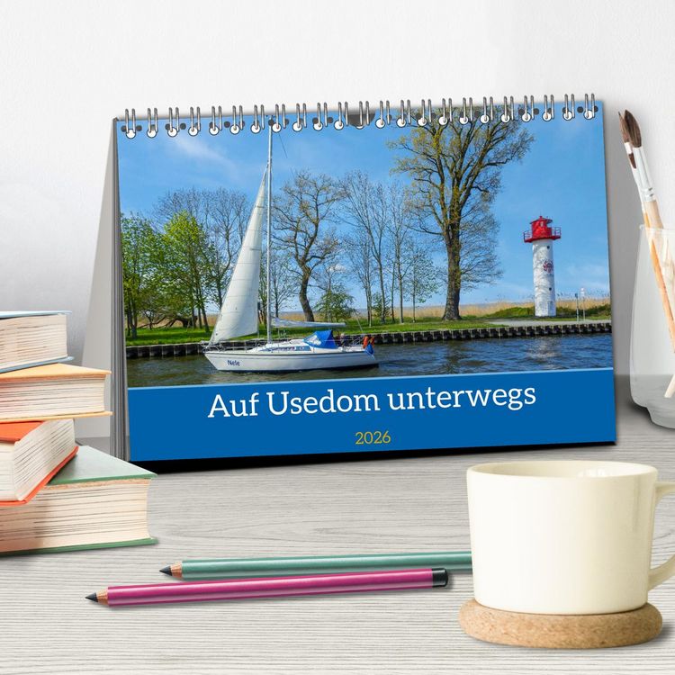 Produktbild: Unterwegs auf Usedom (Tischkalender 2026 DIN A5 quer), CALVENDO Monatskalender