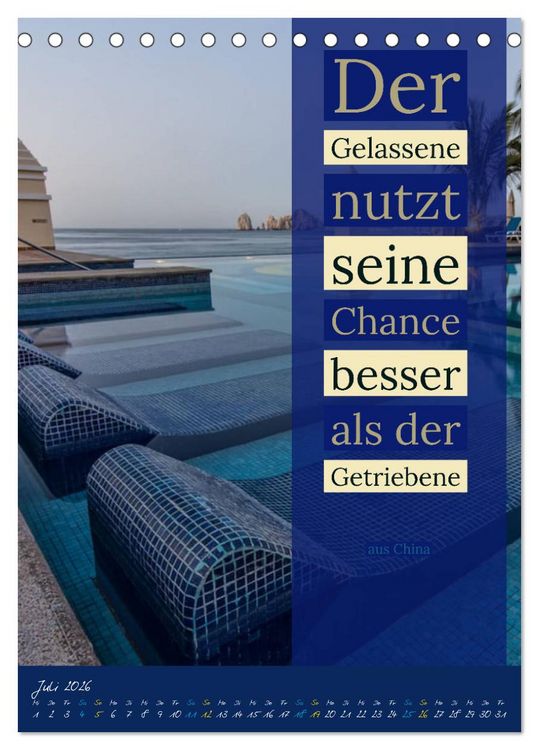 Produktbild: Aktiviere deine Gelassenheit Weisheiten und Zitate (Tischkalender 2026 DIN A5 hoch), CALVENDO Monatskalender