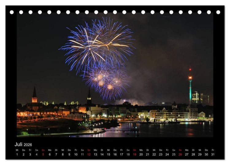 Produktbild: Feuerwerks - Impressionen (Tischkalender 2026 DIN A5 quer), CALVENDO Monatskalender