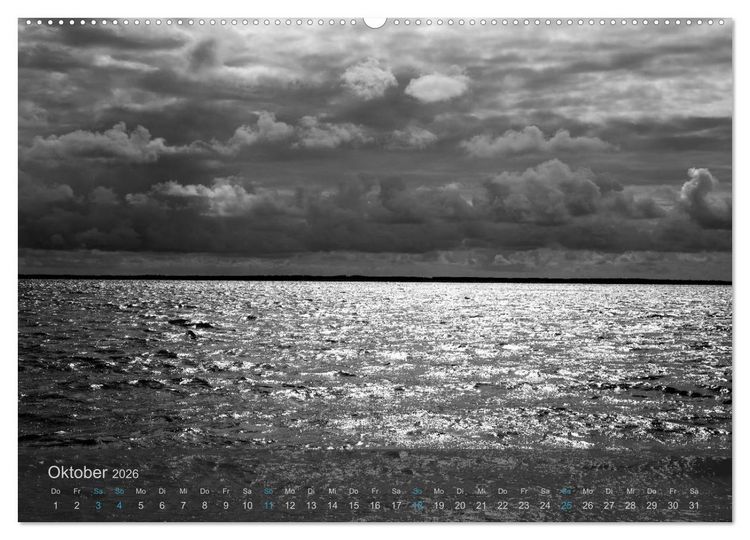 Produktbild: Seest&uuml;cke. Schwarzwei&szlig;e Nordseeimpressionen 2026 (hochwertiger Premium Wandkalender 2026 DIN A2 quer), Kunstdruck in Hochglanz