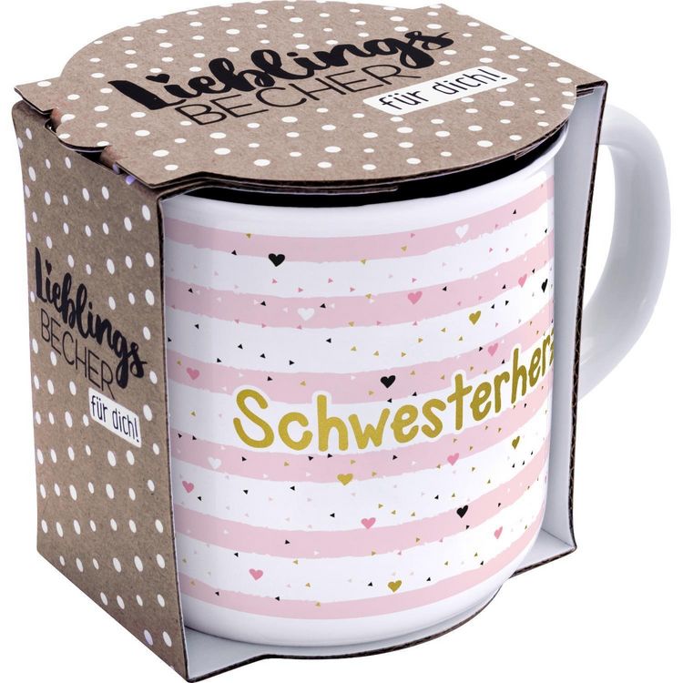 Produktbild: Gruss & Co 46978 Becher Schwesterherz, New Bone China Porzellan, 35 cl