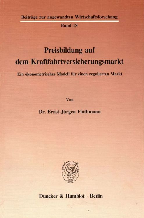 Produktbild: Preisbildung auf dem Kraftfahrtversicherungsmarkt.