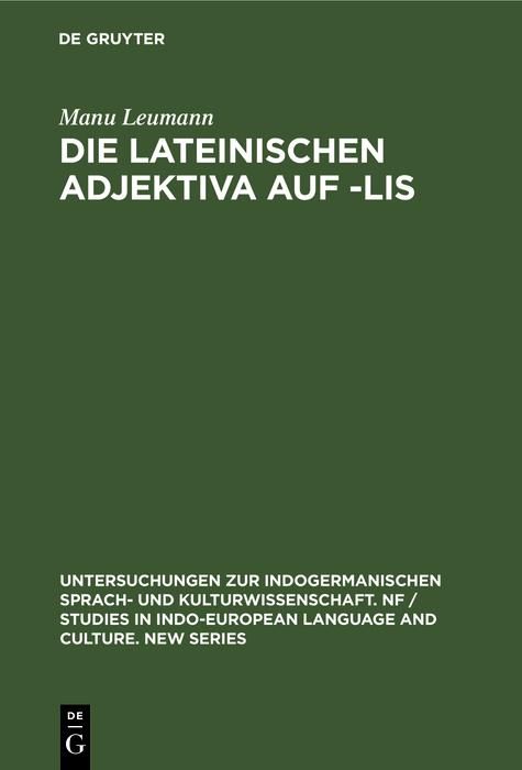 Produktbild: Die lateinischen Adjektiva auf -lis