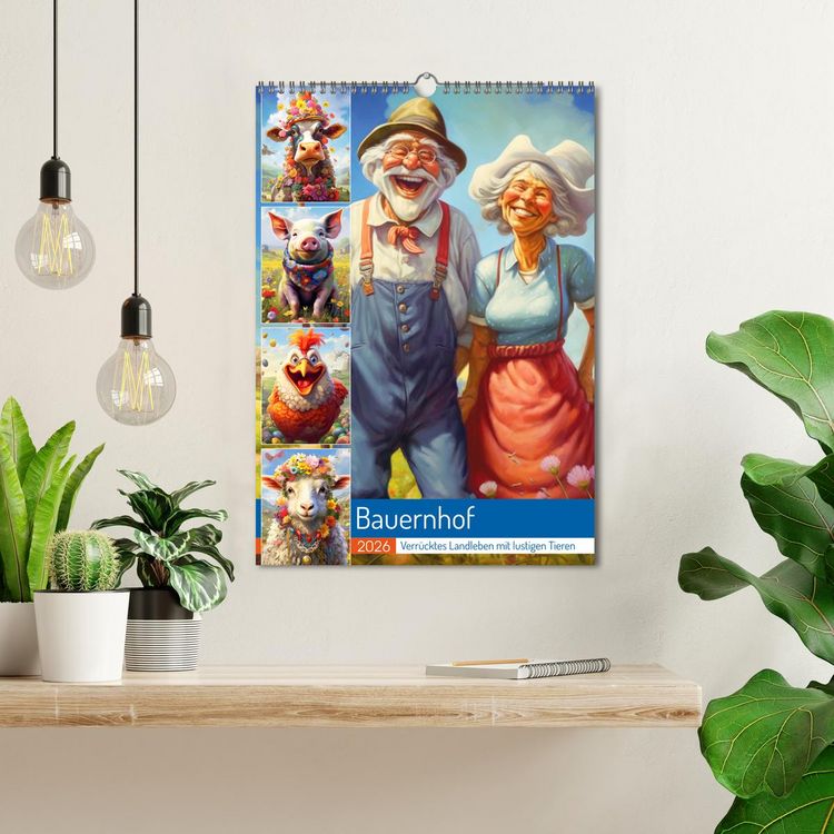 Produktbild: Bauernhof. Verr&uuml;cktes Landleben mit lustigen Tieren (Wandkalender 2026 DIN A3 hoch), CALVENDO Monatskalender