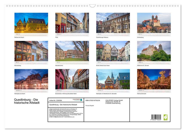 Produktbild: Quedlinburg - Die historische Altstadt (Wandkalender 2027 DIN A2 quer), CALVENDO Monatskalender
