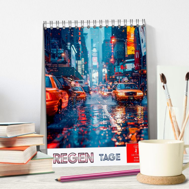 Produktbild: Regen Tage (Tischkalender 2026 DIN A5 hoch), CALVENDO Monatskalender