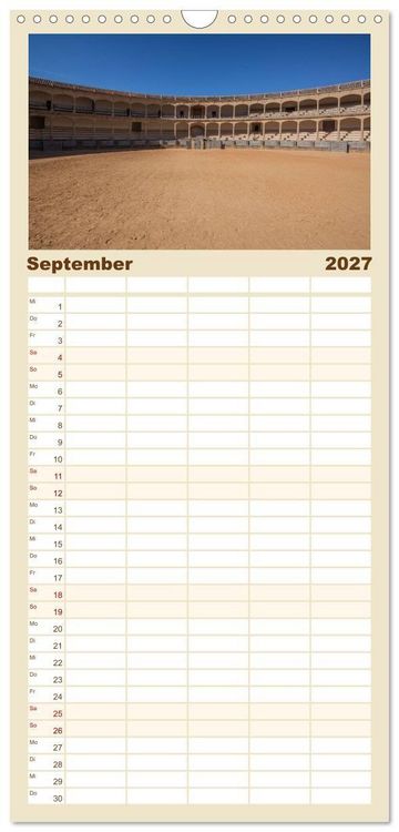 Produktbild: Familienplaner 2027 - Andalusien mit 5 Spalten (Wandkalender, 21 x 45 cm) CALVENDO