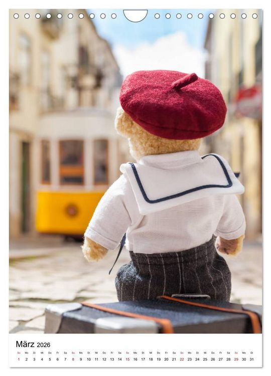 Produktbild: Teddyb&auml;ren Abenteuer - Zu Hause und Unterwegs (Wandkalender 2026 DIN A4 hoch), CALVENDO Monatskalender