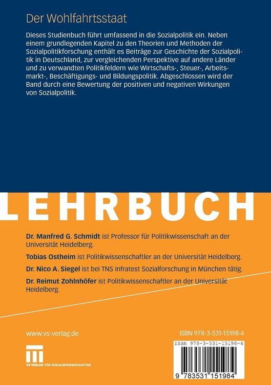 Produktbild: Der Wohlfahrtsstaat