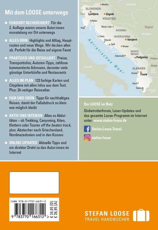 Produktbild: Stefan Loose Reisef&uuml;hrer Balkan, Die Adria-Route. Slowenien, Kroatien, Bosnien und Herzegowina, Montenegro, Albanien