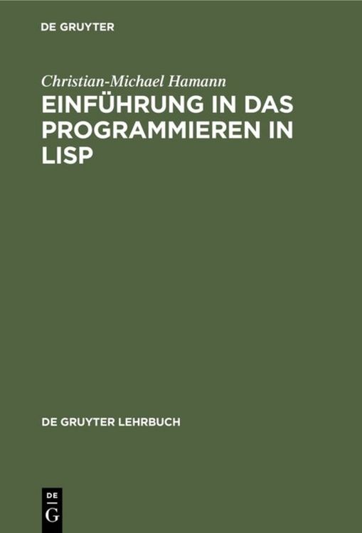 Produktbild: Einf&uuml;hrung in das Programmieren in LISP