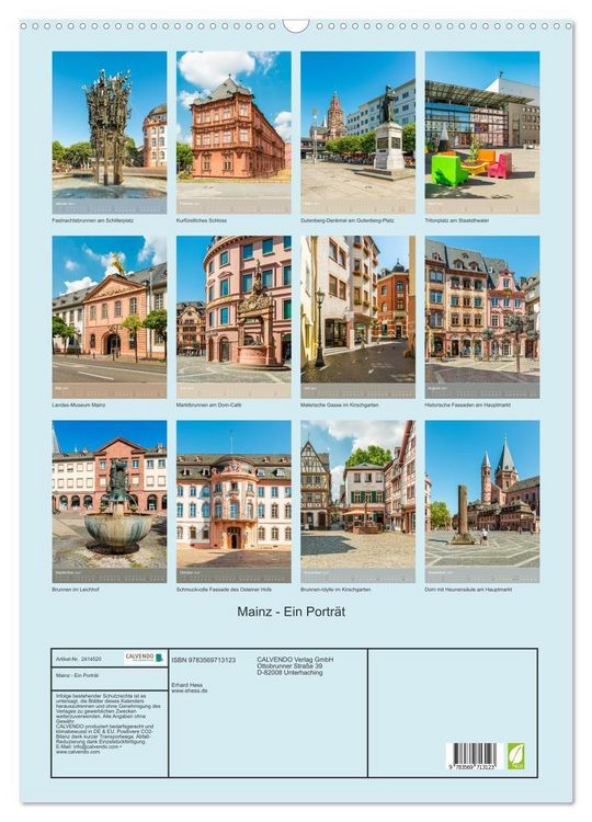 Produktbild: Mainz - Ein Portr&auml;t (Wandkalender 2027 DIN A2 hoch), CALVENDO Monatskalender