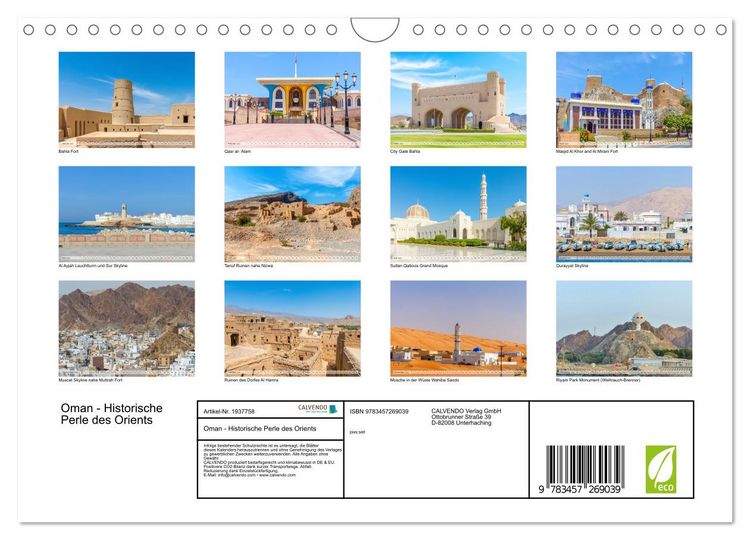 Produktbild: Oman - Historische Perle des Orients (Wandkalender 2026 DIN A4 quer), CALVENDO Monatskalender