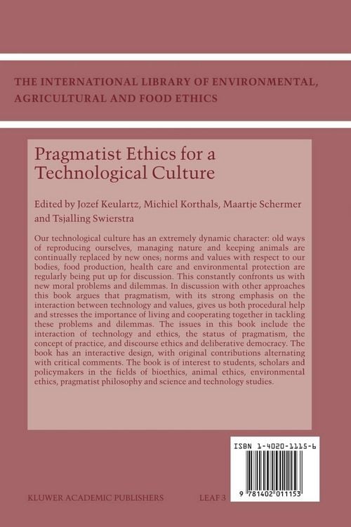 Produktbild: Pragmatist Ethics for a Technological Culture