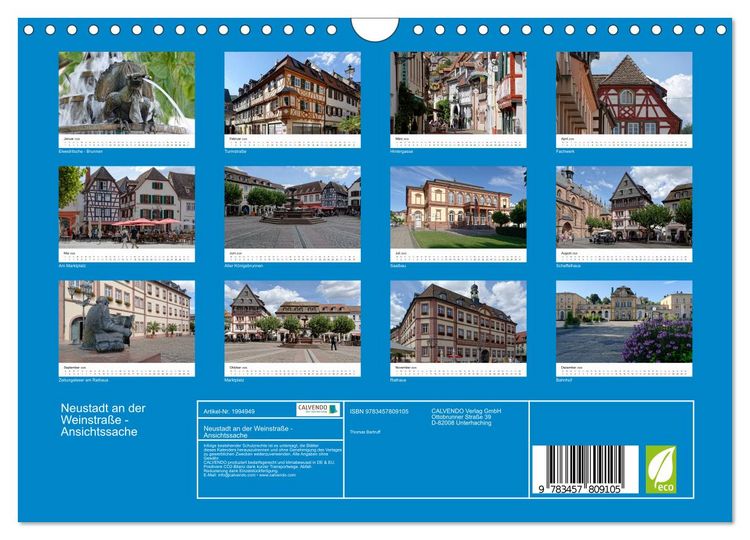 Produktbild: Neustadt an der Weinstra&szlig;e - Ansichtssache (Wandkalender 2026 DIN A4 quer), CALVENDO Monatskalender