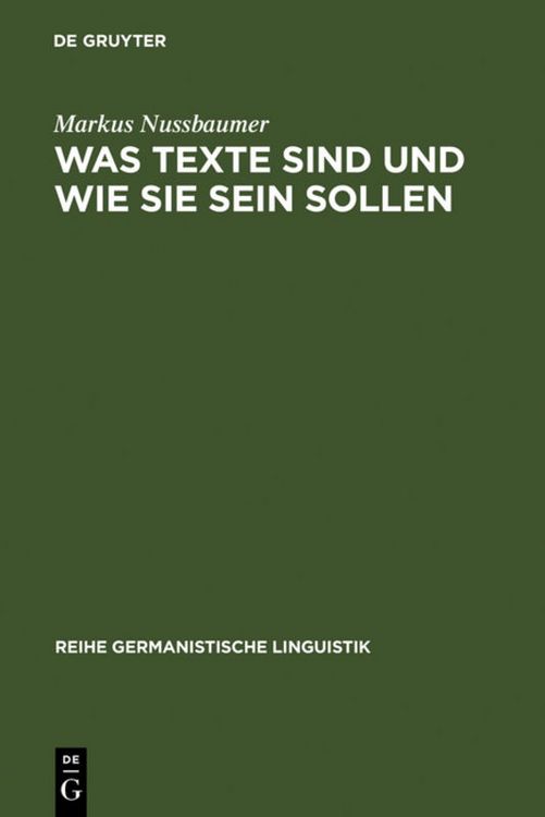Produktbild: Was Texte sind und wie sie sein sollen