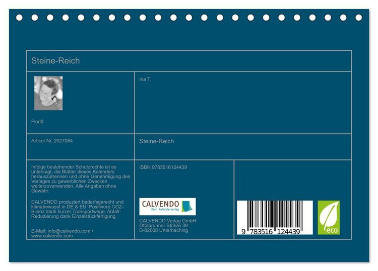 Produktbild: Steine-Reich (Tischkalender 2026 DIN A5 quer), CALVENDO Monatskalender