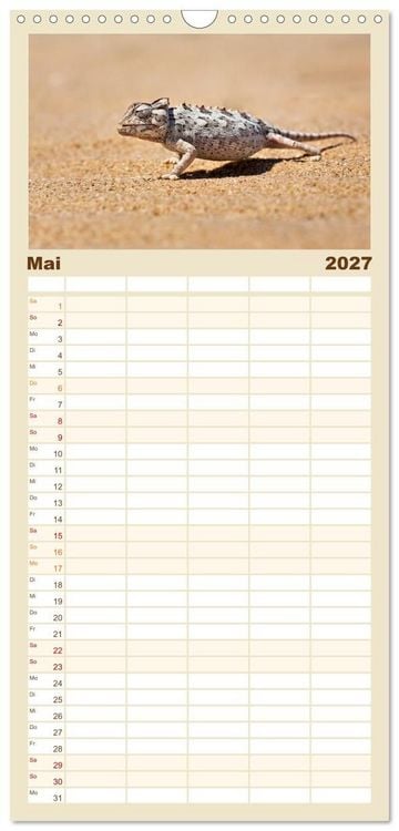 Produktbild: Familienplaner 2027 - Namibias faszinierende Tierwelt mit 5 Spalten (Wandkalender, 21 x 45 cm) CALVENDO