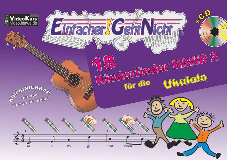 Produktbild: Einfacher!-Geht-Nicht: 18 Kinderlieder BAND 2 – für die Ukulele mit CD