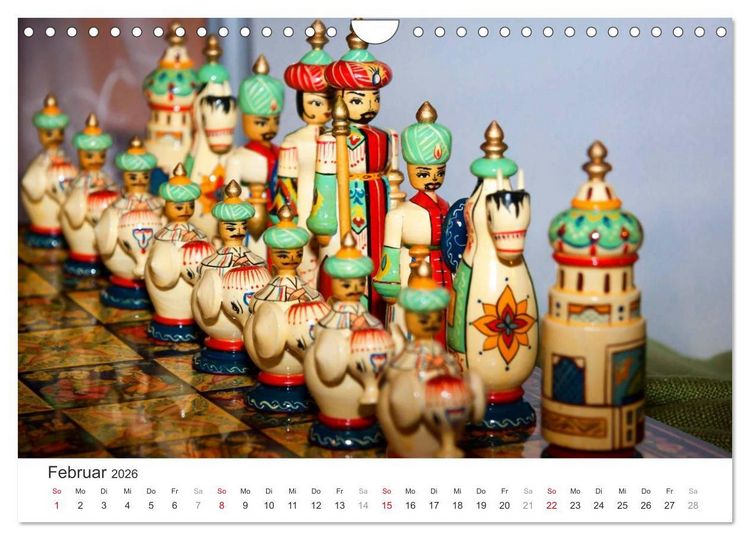 Produktbild: Schach 2026. Impressionen von Figuren und Spielen (Wandkalender 2026 DIN A4 quer), CALVENDO Monatskalender