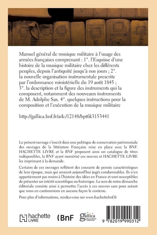 Produktbild: Manuel g&eacute;n&eacute;ral de musique militaire &agrave; l'usage des arm&eacute;es fran&ccedil;aises