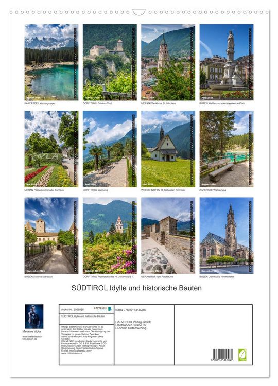 Produktbild: S&Uuml;DTIROL Idylle und historische Bauten (Wandkalender 2026 DIN A2 hoch), CALVENDO Monatskalender
