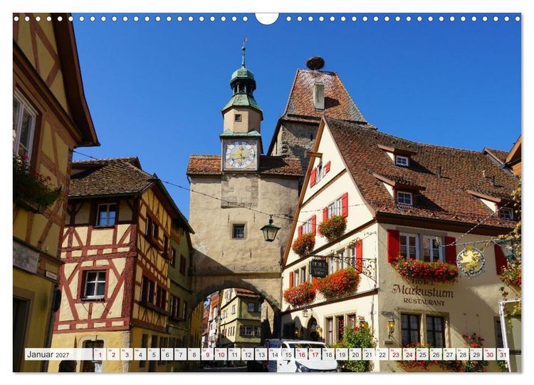 Produktbild: Rothenburg ob der Tauber. Sehensw&uuml;rdigkeiten. (Wandkalender 2027 DIN A3 quer), CALVENDO Monatskalender
