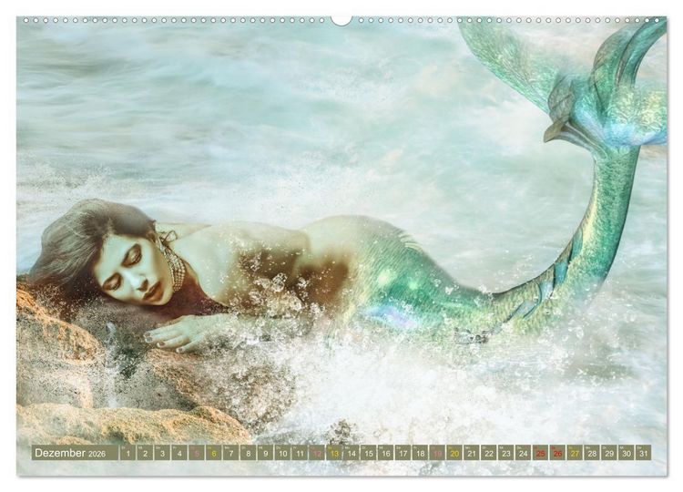 Produktbild: Meerjungfrauen - der Zauber lebt (hochwertiger Premium Wandkalender 2026 DIN A2 quer), Kunstdruck in Hochglanz